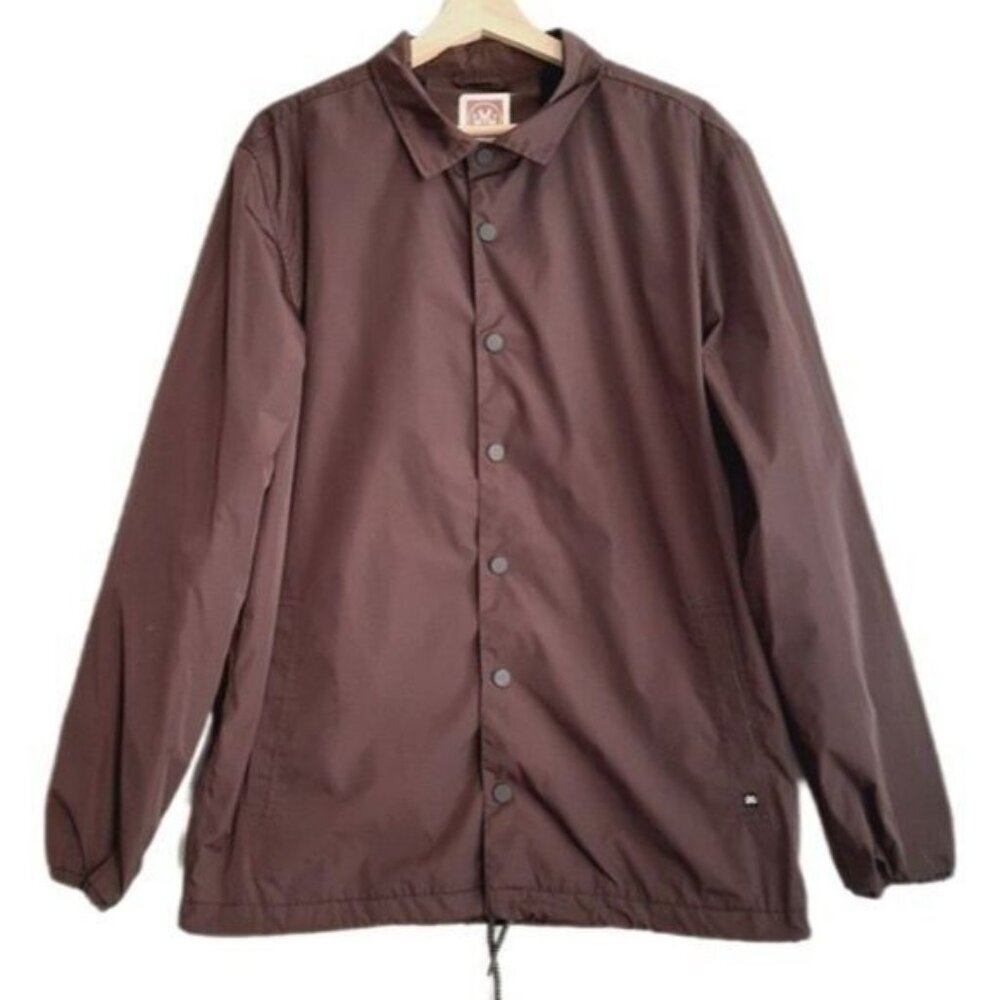 MICROS Light Windbreaker Jacket Burgundy Red Layer  Sz M Flawed